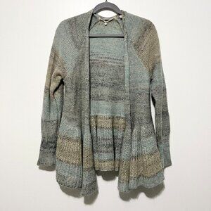 Knitted & Knotted Womens Mohair Blend Cardigan M Soft Grunge Peplum Indie Boho